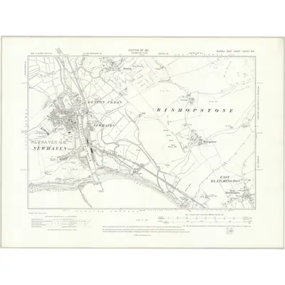 1908 Map of Sussex LXXVIII.NE, 1911 Print