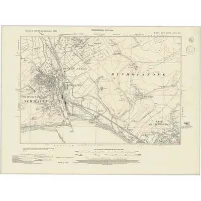 1938 Map of Sussex LXXVIII.NE, 1945 Print