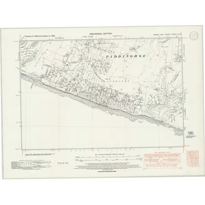 1938 Map of Sussex LXXVIII.NW, 1947 Print