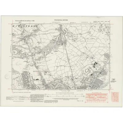 1938 Map of Sussex LXXX.NW, 1947 Print
