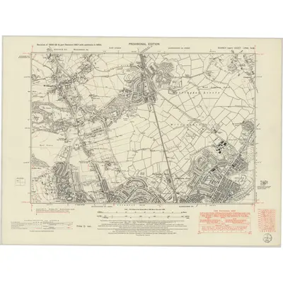 1950 Map of Sussex LXXX.NW, 1952 Print