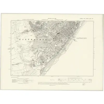 1908 Map of Sussex LXXX.SW, 1910 Print