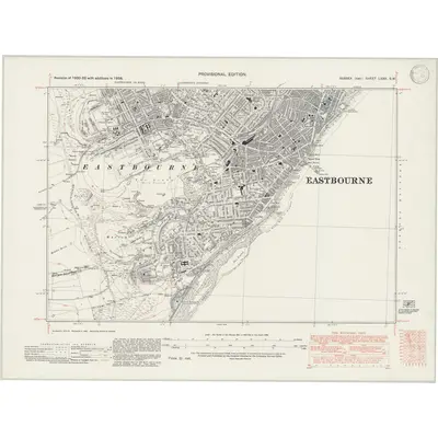 1938 Map of Sussex LXXX.SW, 1947 Print