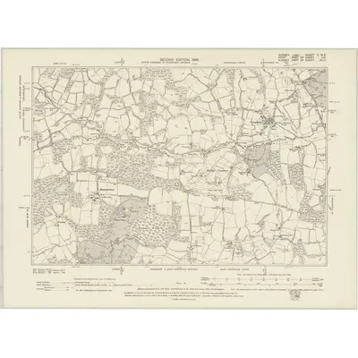 1895 Map of Sussex V.NE, 1899 Print
