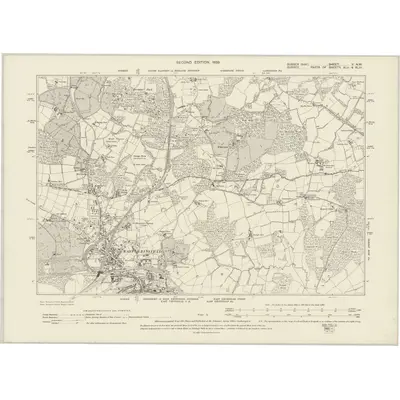 1895 Map of Sussex V.NW, 1899 Print