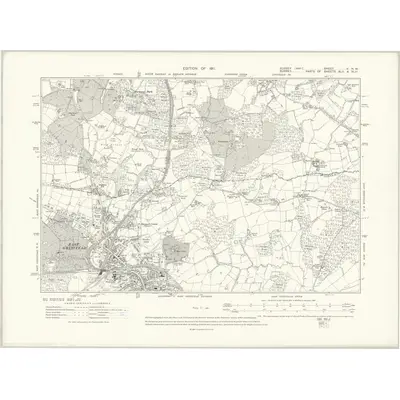 1908 Map of Sussex V.NW, 1911 Print