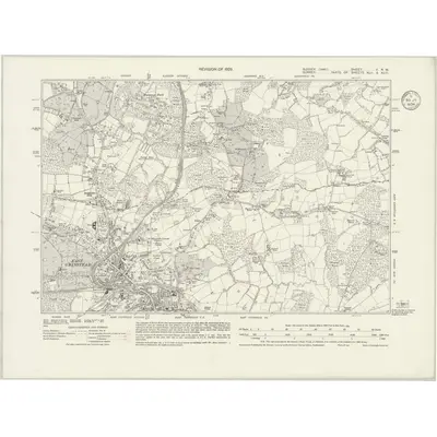 1929 Map of Sussex V.NW, 1934 Print