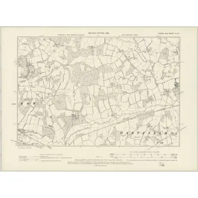 1897 Map of Sussex V.SE, 1899 Print