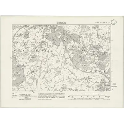 1929 Map of Sussex V.SW, 1933 Print