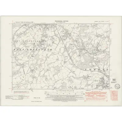 1938 Map of Sussex V.SW, 1949 Print
