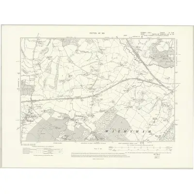 1908 Map of Sussex VI.SW, 1911 Print