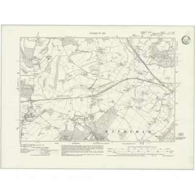 1929 Map of Sussex VI.SW, 1933 Print