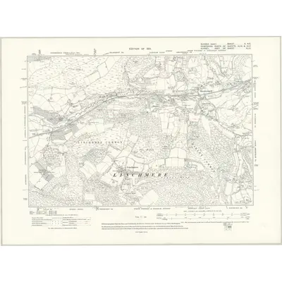 1910 Map of Sussex X.NE, 1913 Print