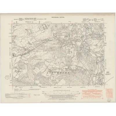 1951 Map of Sussex X.NE, 1952 Print