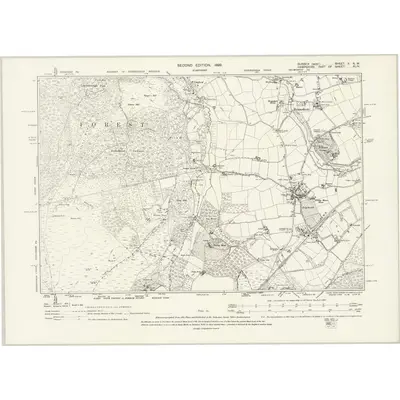 1895 Map of Sussex X.NW, 1899 Print