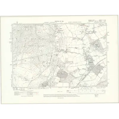 1910 Map of Sussex X.NW, 1914 Print