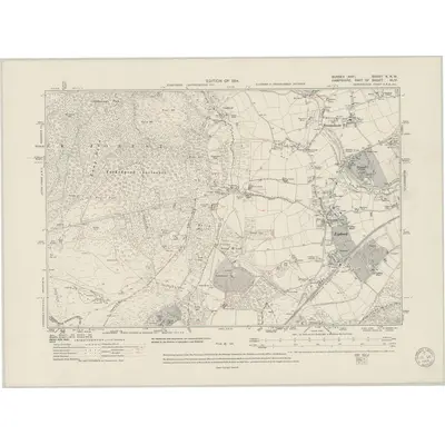 1910 Map of Sussex X.NW, 1949 Print