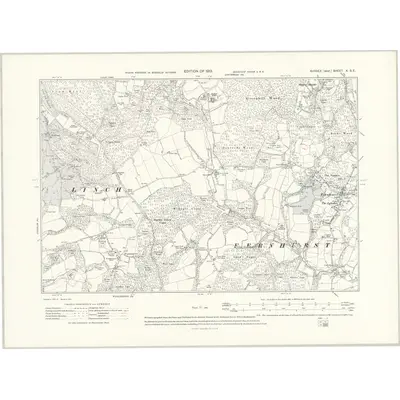 1910 Map of Sussex X.SE, 1913 Print