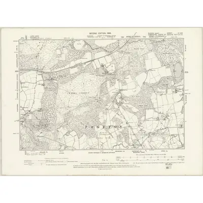 1895 Map of Sussex X.SW, 1898 Print