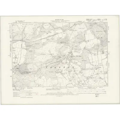 1910 Map of Sussex X.SW, 1932 Print
