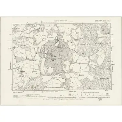 1895 Map of Sussex XI.NE, 1899 Print