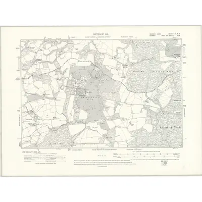 1910 Map of Sussex XI.NE, 1913 Print