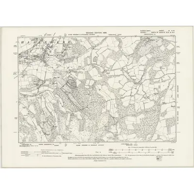 1895 Map of Sussex XI.NW, 1899 Print