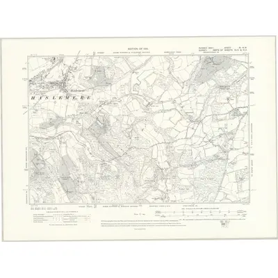 1910 Map of Sussex XI.NW, 1913 Print