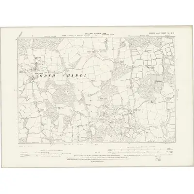 1895 Map of Sussex XI.SE, 1898 Print
