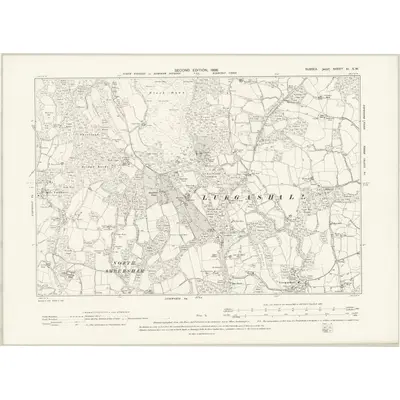 1895 Map of Sussex XI.SW, 1898 Print