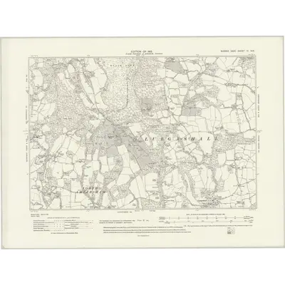 1910 Map of Sussex XI.SW, 1931 Print