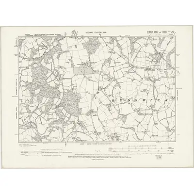 1895 Map of Sussex XII.NE, 1898 Print