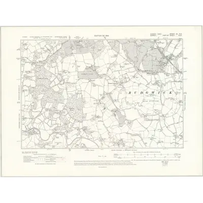 1910 Map of Sussex XII.NE, 1914 Print