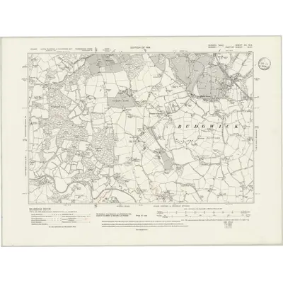 1910 Map of Sussex XII.NE, 1934 Print