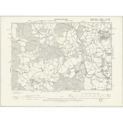 1895 Map of Sussex XII.NW, 1898 Print