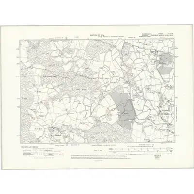 1910 Map of Sussex XII.NW, 1914 Print