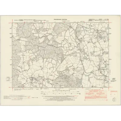 1946 Map of Sussex XII.NW, 1952 Print