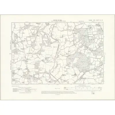 1909 Map of Sussex XII.SE, 1914 Print