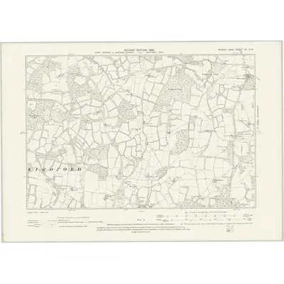 1895 Map of Sussex XII.SW, 1898 Print