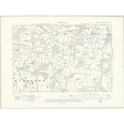 1910 Map of Sussex XII.SW, 1914 Print