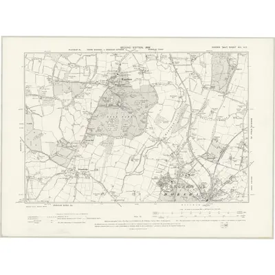 1895 Map of Sussex XIII.NE, 1898 Print