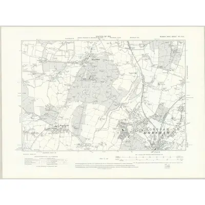 1909 Map of Sussex XIII.NE, 1913 Print