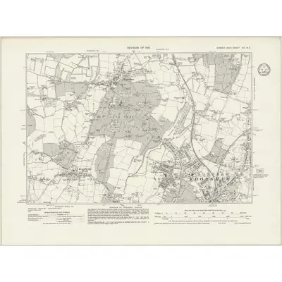 1932 Map of Sussex XIII.NE, 1935 Print