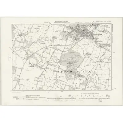 1896 Map of Sussex XIII.SE, 1898 Print