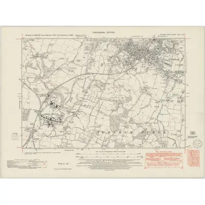 1938 Map of Sussex XIII.SE, 1950 Print