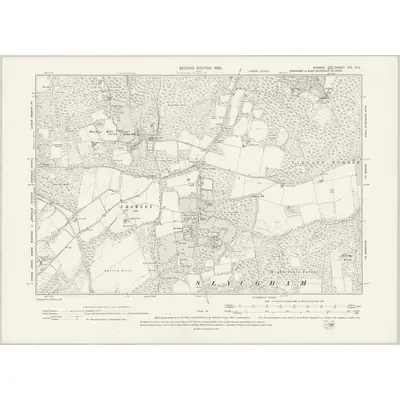 1895 Map of Sussex XIV.NE, 1899 Print