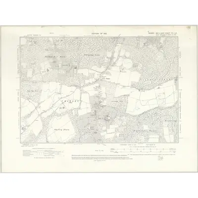 1909 Map of Sussex XIV.NE, 1912 Print