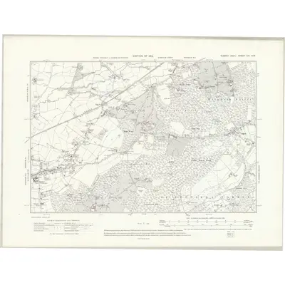 1909 Map of Sussex XIV.NW, 1913 Print