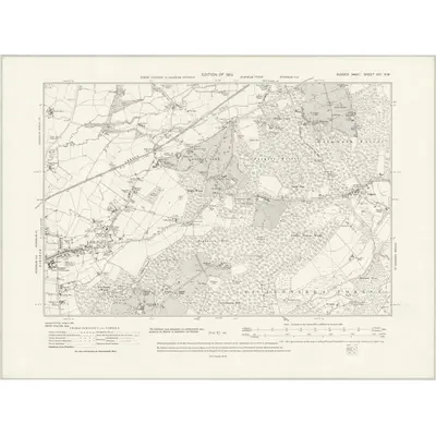 1909 Map of Sussex XIV.NW, 1931 Print