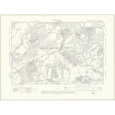1909 Map of Sussex XIV.SE, 1912 Print